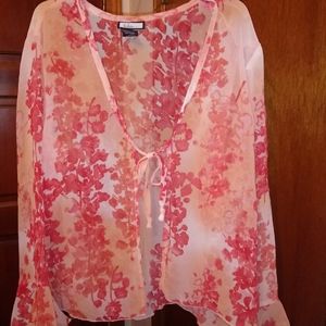 Believe Flowered Long Sleeve Tie shirt